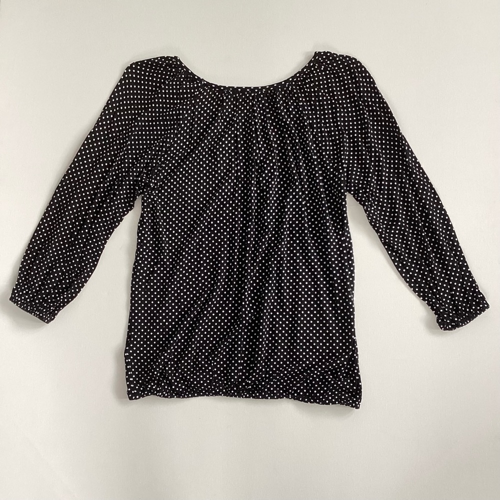 Michael Kors Black and White Polka Dot Top - Picture 8 of 10